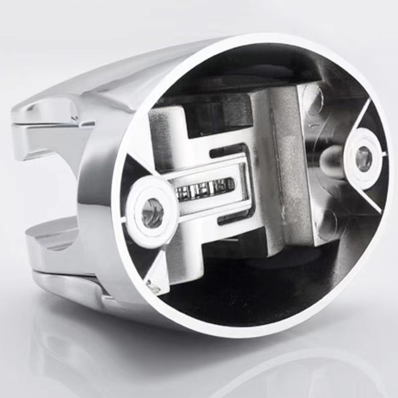 "Hopeanvärinen itseliimautuva suihkunpään pidike, moderni ja helppo asentaa ilman porausta, ABS-muovia."