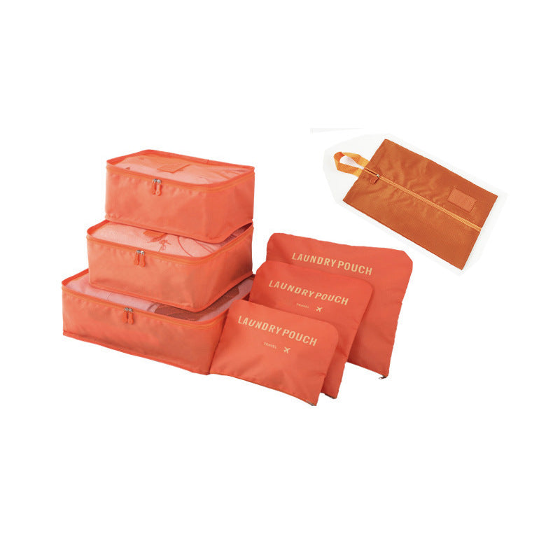 "Kannettava matkatavaroiden pakkaus, 7-osainen setti, harmaa ja kestävä, järjestää ja suojaa matkatavarat tyylikkäästi."