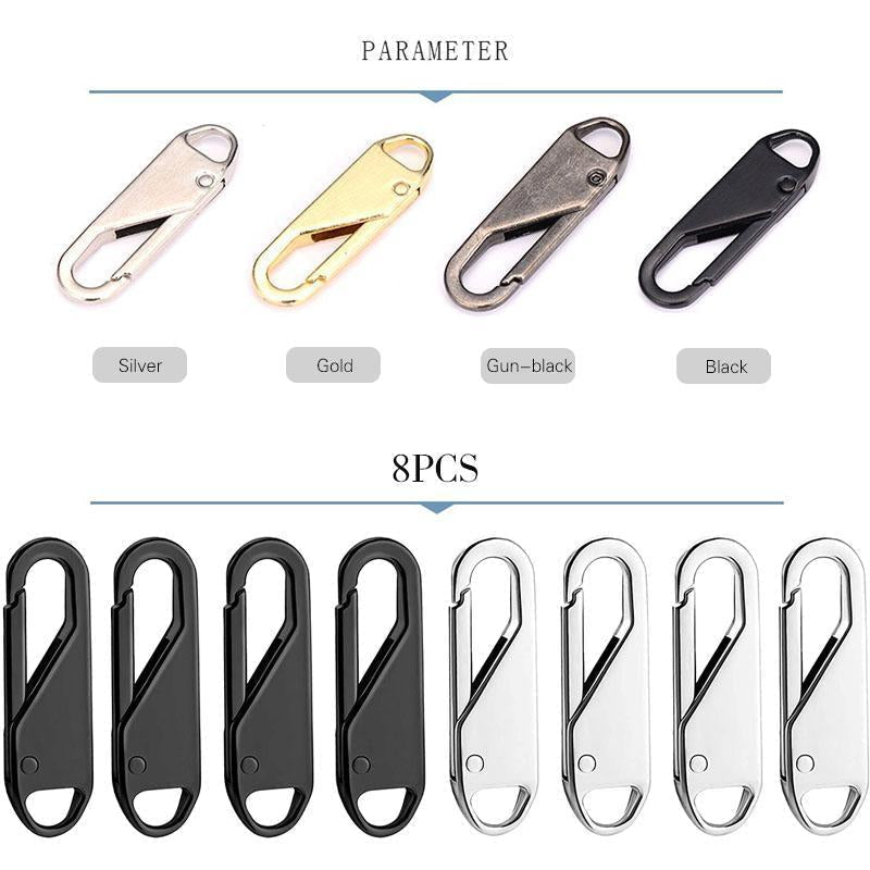 "Metallinen irrotettava vetoketjunvetäjä, unisex, 8 kpl, kestävä ja tyylikäs, monikäyttöinen muotoilu, yhteensopiva useimpien