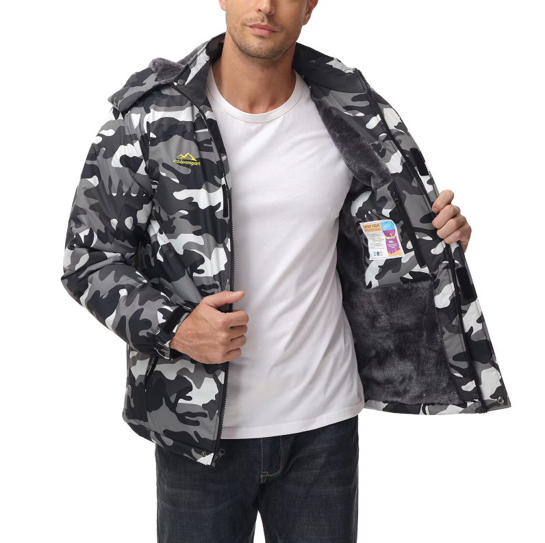 "Miesten talvi vedenpitävä hiihtotakki hoikalle, sininen, taskuilla, fleece-eriste, tuulenpitävä, hiihto ja vaellus."