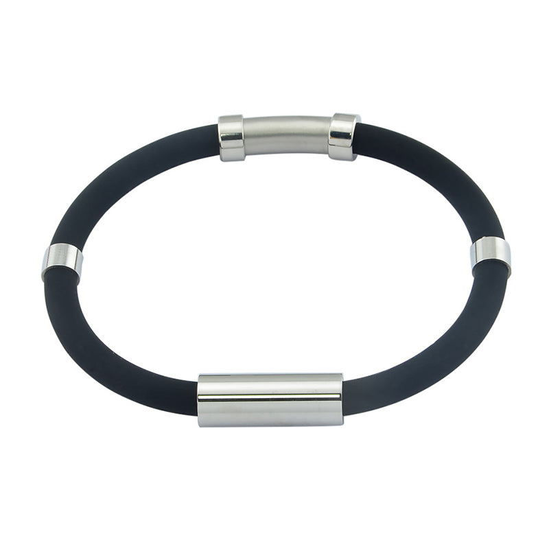 "Tyylikäs antistaattinen silikageeli rannekoru miehille ja naisille, minimalistinen muotoilu kolmessa värissä."