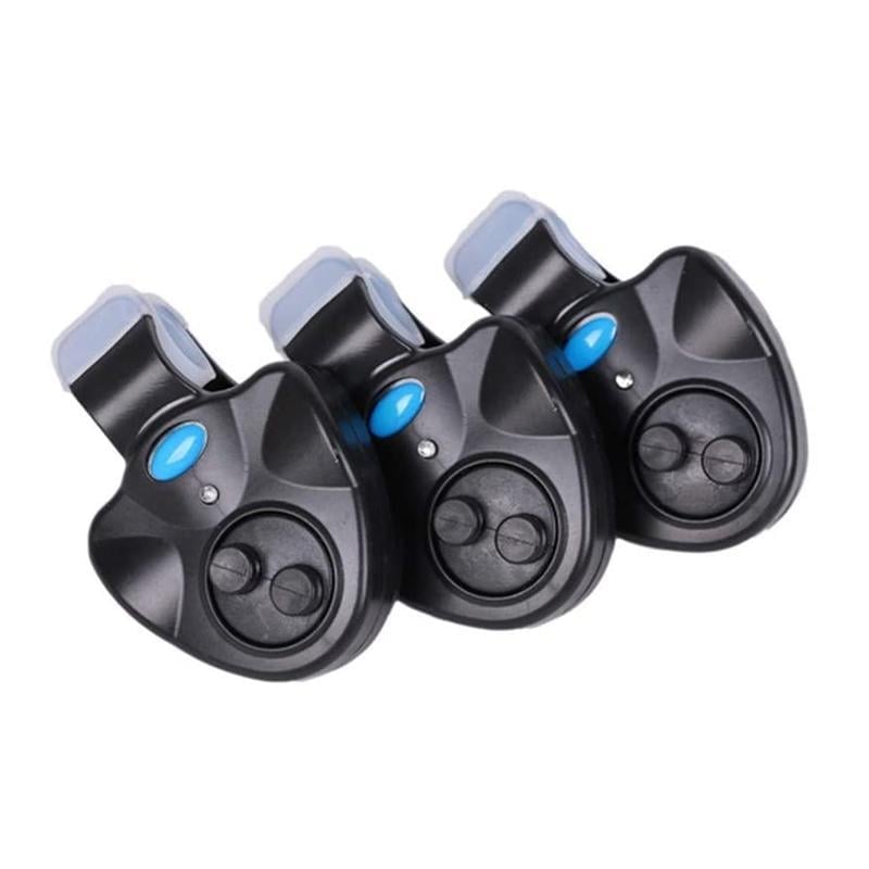 Älykäs kalan puraisuilmoitin LED-valolla pimeässä kalastamiseen, musta muovimateriaali, herkkä ja tarkka hälytysjärjestelmä.