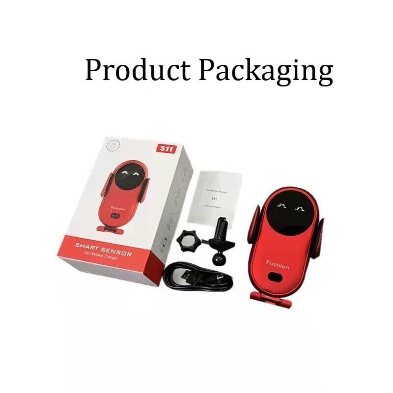 Älykäs langaton puhelinteline autoon, musta infrapunasensori, automaattinen avautuminen ja Qi-pikalataus, turvaan ajon aikana