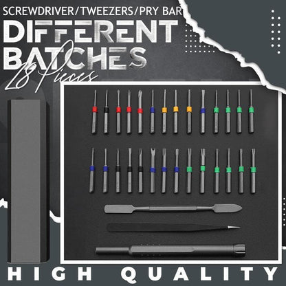 31-in-1 tarkkuusruuvimeisselisarja, monivärinen, pieni ja kannettava setti, 28 osaa, CRV- ja S2-teräs, korjauksiin.