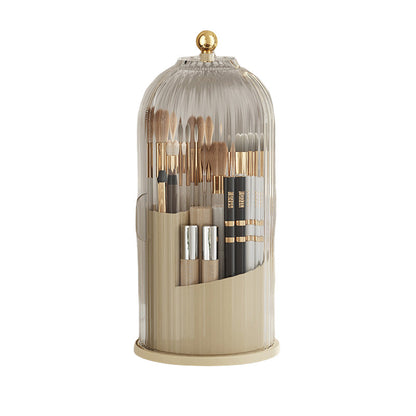 "360° meikkisivellin järjestäjä, tyylikäs ja pyörivä säilytysratkaisu, musta-valkoinen, useita lokerot, kompakti muotoilu"