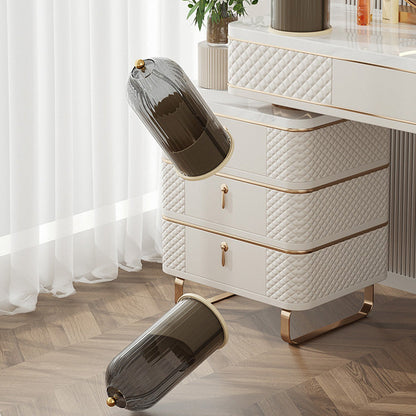 "360° meikkisivellin järjestäjä, tyylikäs ja pyörivä säilytysratkaisu, musta-valkoinen, useita lokerot, kompakti muotoilu"