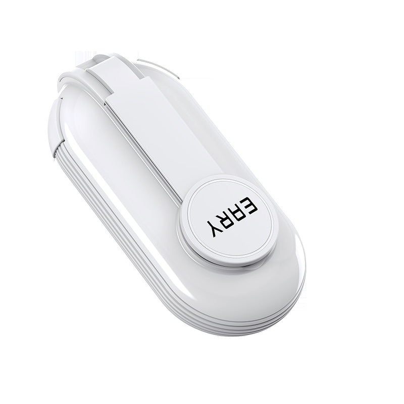 "3-in-1 matkailijan puhelinlaturi, kompakti ja kevyt, musta, punainen ja valkoinen, matkustamiseen ja nopeaan lataukseen."