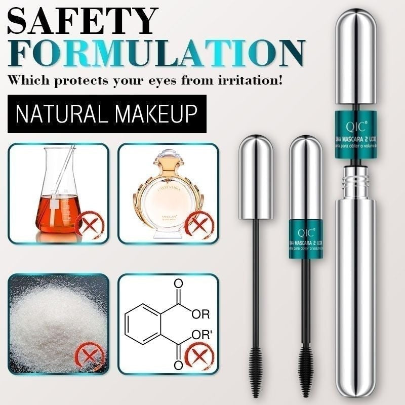 "4D vedenkestävä ripsiväri pidentävä vaikutus, musta hylsy, kaksinkertainen harja volyymiin ja kaarevuuteen, naisten kauneust