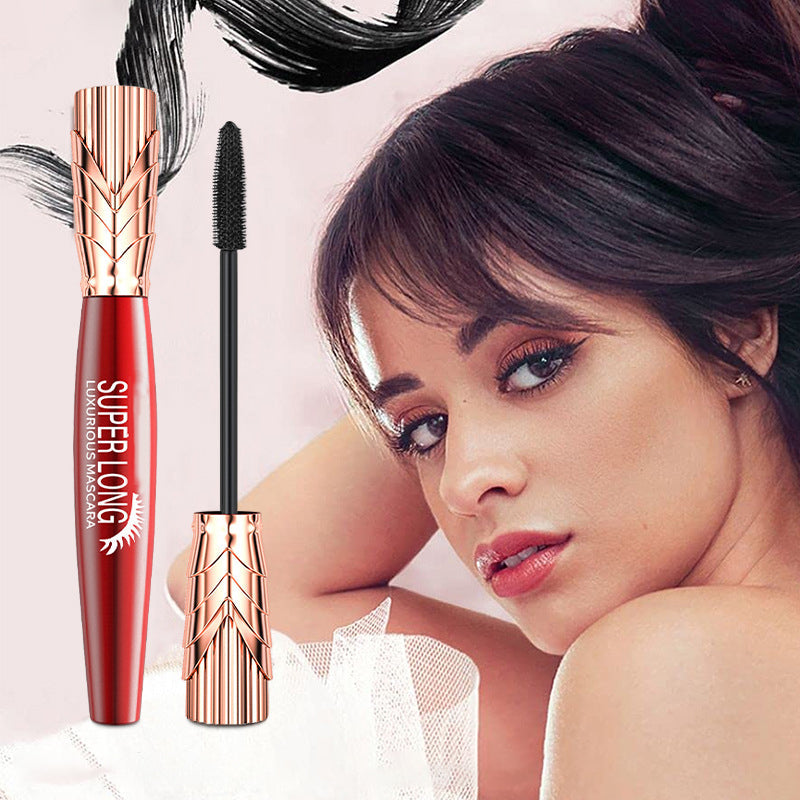 "4D vedenkestävä ripsiväri, pitkäkestoinen volyymi; mukana tiheä harja, kirkkaan punainen sävy, tarjoaa maksimaalista volyymi