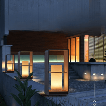 Aurinkoenergialla toimiva terassilamppu