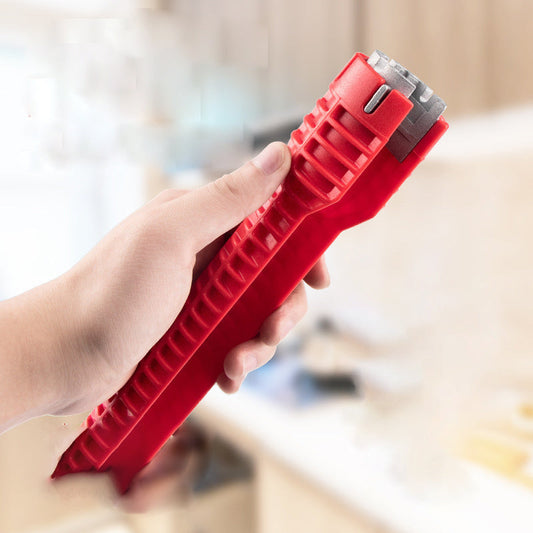 "8-in-1 vesiputkiavain, ergonominen monikäyttötyökalu vaikeasti tavoitettaviin paikkoihin, kestävä ja hyödyllinen allasremont