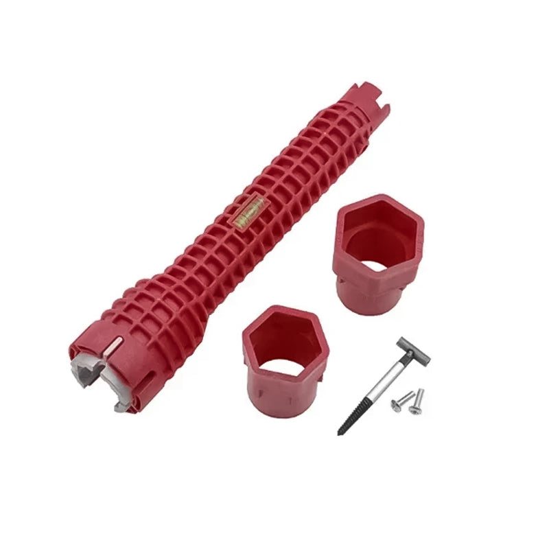 "8-in-1 vesiputkiavain, ergonominen monikäyttötyökalu vaikeasti tavoitettaviin paikkoihin, kestävä ja hyödyllinen allasremont