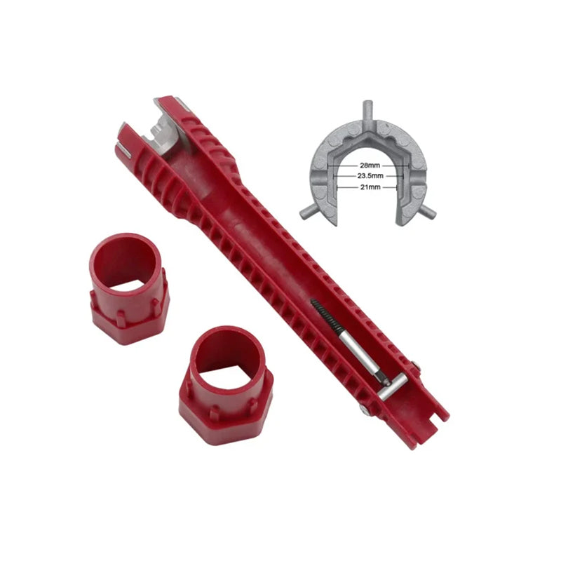 "8-in-1 vesiputkiavain, ergonominen monikäyttötyökalu vaikeasti tavoitettaviin paikkoihin, kestävä ja hyödyllinen allasremont