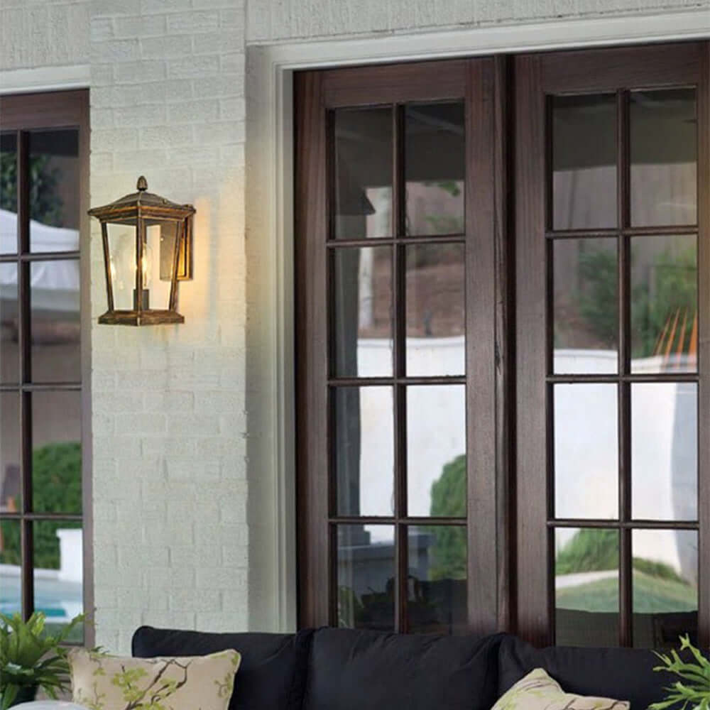 Ulkovalaistusseinälamppu, vedenkestävä lasi, maalaistyyli