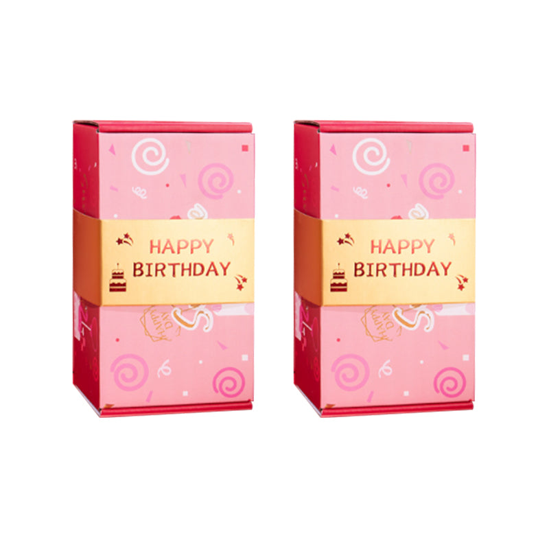 "Iloinen yllätyslahjapakkaus paperista, avautuva lahja, vaaleanpunaiset ja keltaiset värit, sisältää rahaa ja siunauspapereit