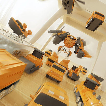 Magneettinen rakennussarja lapsille, kirkkaat värit, muuntuvat autoksi ja robotiksi, edistää luovuutta ja oppimista.