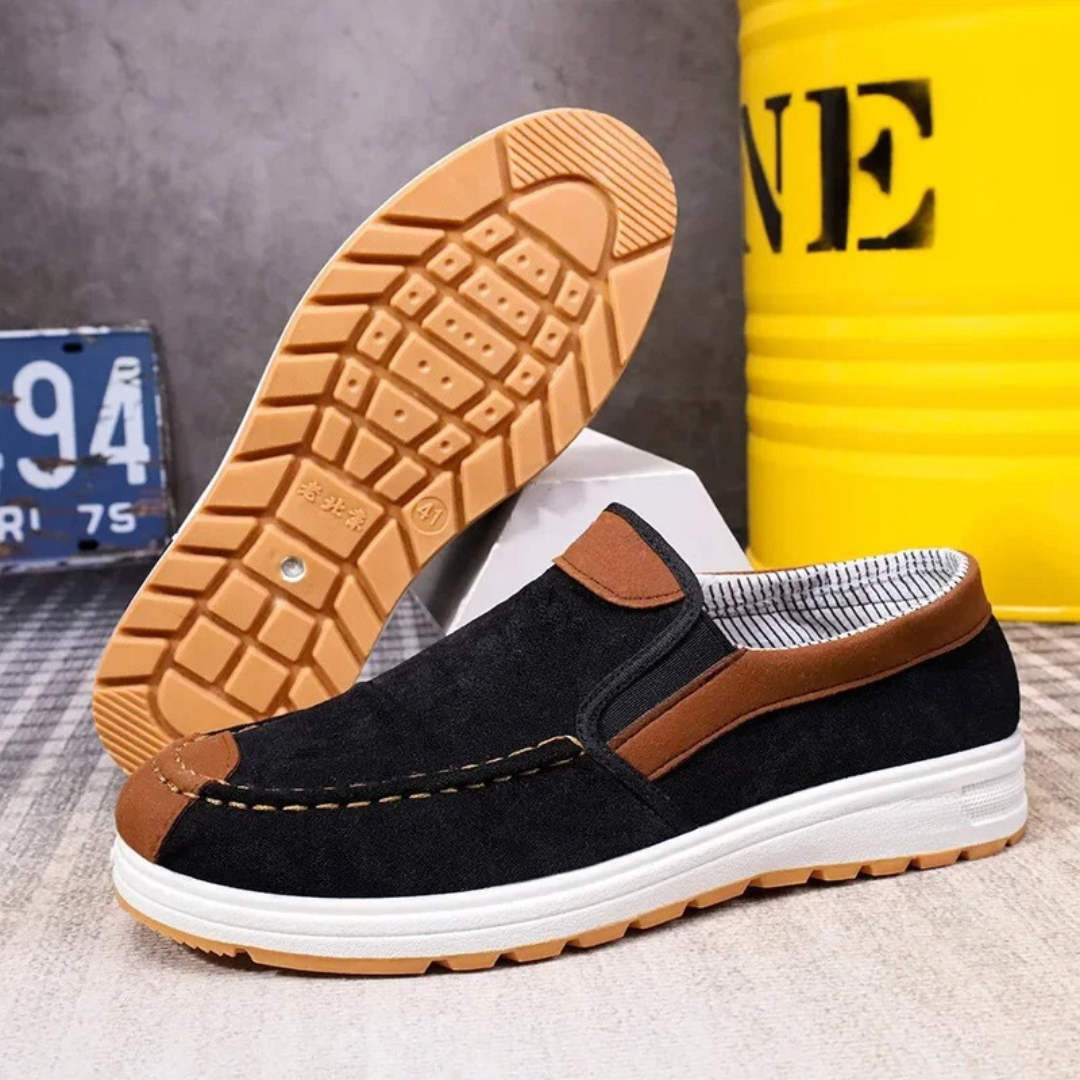 Miesten rentoa plus kokoa loaferit, vintage-tyylinen slip-on, kevyt puuvillakangas, tukeva ja mukava päivittäiseen käyttöön.