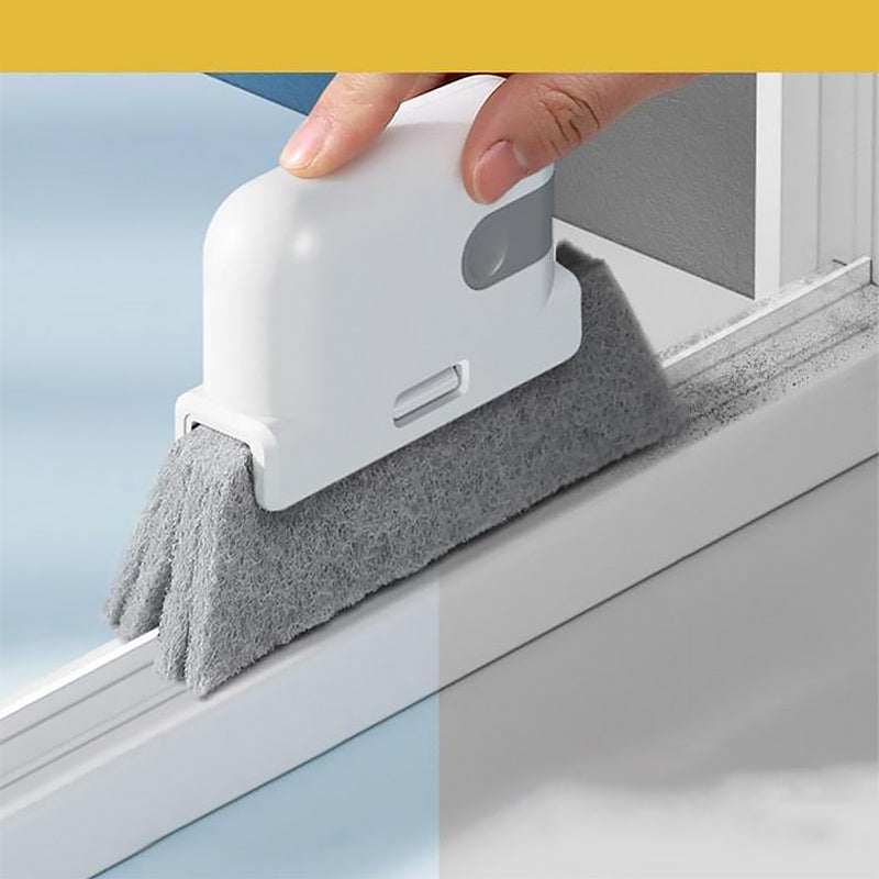 "Monikäyttöinen 2-in-1 urien puhdistustyökalu, harmaa ja oranssi, ergonominen muotoilu, täydellinen ikkunoille ja kaihtimille