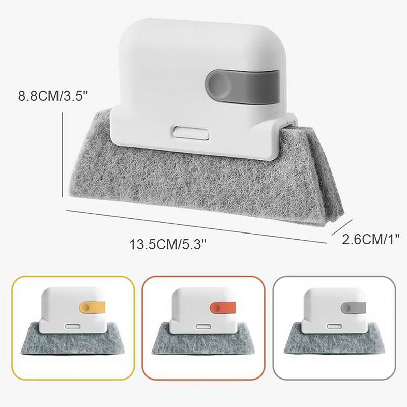 "Monikäyttöinen 2-in-1 urien puhdistustyökalu, harmaa ja oranssi, ergonominen muotoilu, täydellinen ikkunoille ja kaihtimille