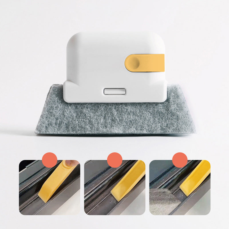 "Monikäyttöinen 2-in-1 urien puhdistustyökalu, harmaa ja oranssi, ergonominen muotoilu, täydellinen ikkunoille ja kaihtimille