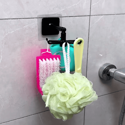 "Monikäyttöinen 360° pyörivä taittuva koukku, musta ABS, järjestää keittiön tai kodin sisustusta tyylikkäästi."