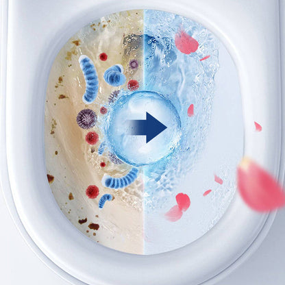 "Monikäyttöinen wc-puhdistuslohko, sininen ja valkoinen, pitkäkestoinen, myrkytön kapseli, ympäristöystävällinen kalvo."