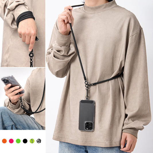 Monivärinen kännykkä kaulanauha, useita värejä, pehmeä materiaali, ergonominen, käytännöllinen ja monikäyttöinen.