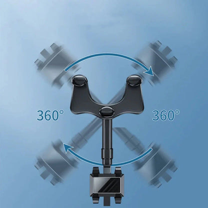 Musta 360° kääntyvä auton puhelinteline, yksi käsi käyttö, tyylikäs muotoilu, PP-materiaali, auton lisävaruste.