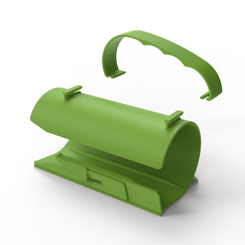 "Musta/vihreä käärepaperileikkuri lastentuotteille, liukuva rakenne, terävä terä sujuvaan ja tarkkaan lahjapakkaamiseen."