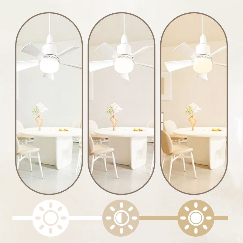 Tyylikäs LED-kattotuuletin kaukosäätimellä olohuoneessa, yhdistää valaistuksen ja viilennyksen moderniin muotoiluun.