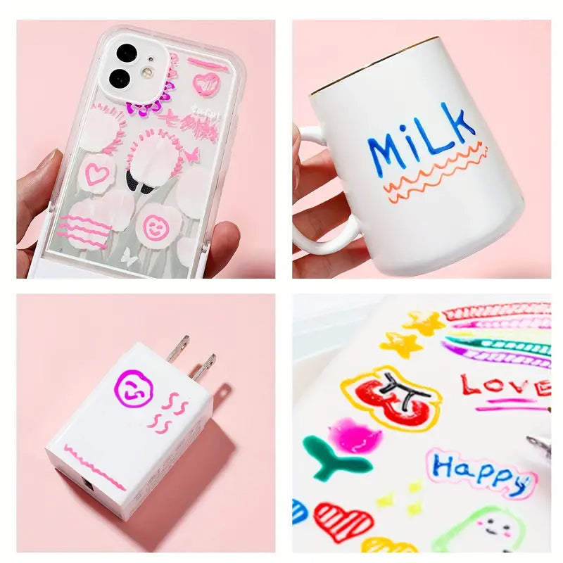 "Värikkäät 3D geelitussit lapsille, ergonominen muotoilu, luo elävä kokemusta muistiinpanoihin ja projekteihin."