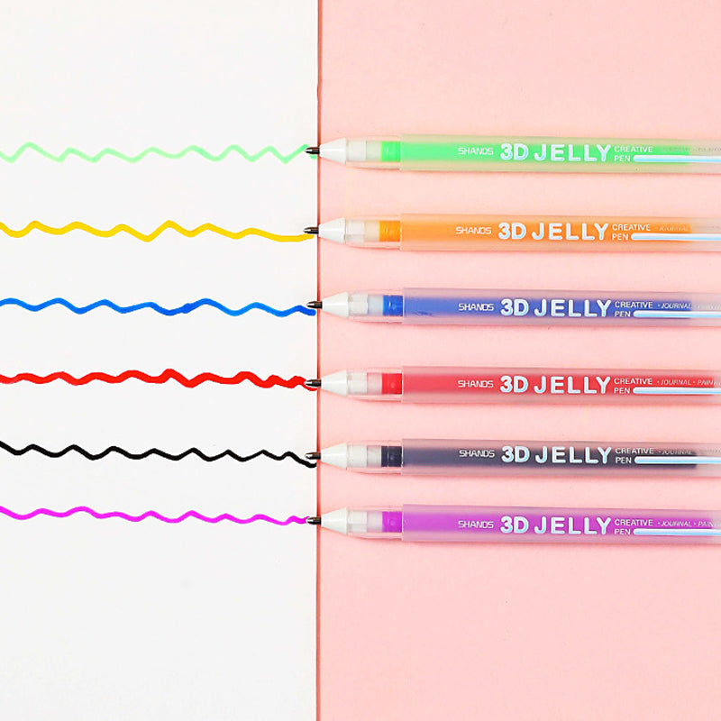 "Värikkäät 3D geelitussit lapsille, ergonominen muotoilu, luo elävä kokemusta muistiinpanoihin ja projekteihin."