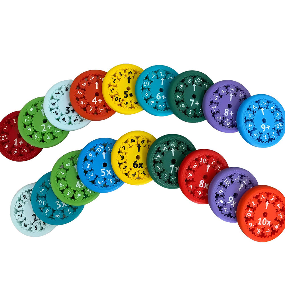 "Värikkäät matematiikka sormihyrrät lapsille, kirkkaat värit, kompakti 5.5 cm koko, kestävä muovimateriaali."