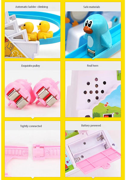 Värikäs LED-ankkalelu lapsille, vilkkuvat valot ja musiikki, turvallinen ABS-muovi, kehittää leikkitaitoja.