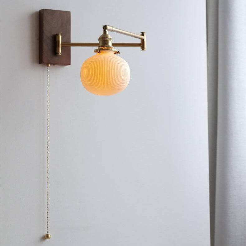 Lampe Murale En Céramique Avec Plaque En Bois