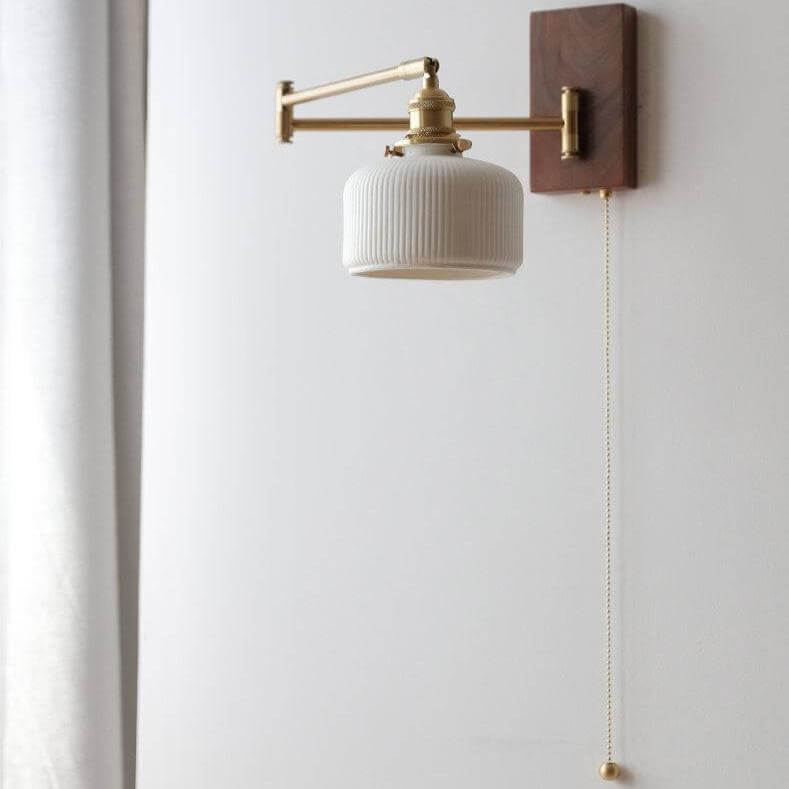 Lampe Murale En Céramique Avec Plaque En Bois