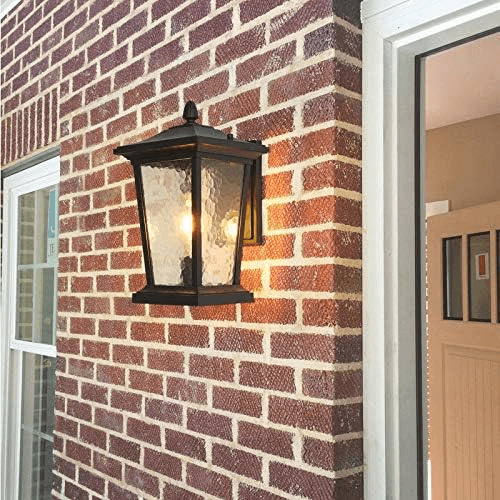 Ulkovalaistusseinälamppu, vedenkestävä lasi, maalaistyyli